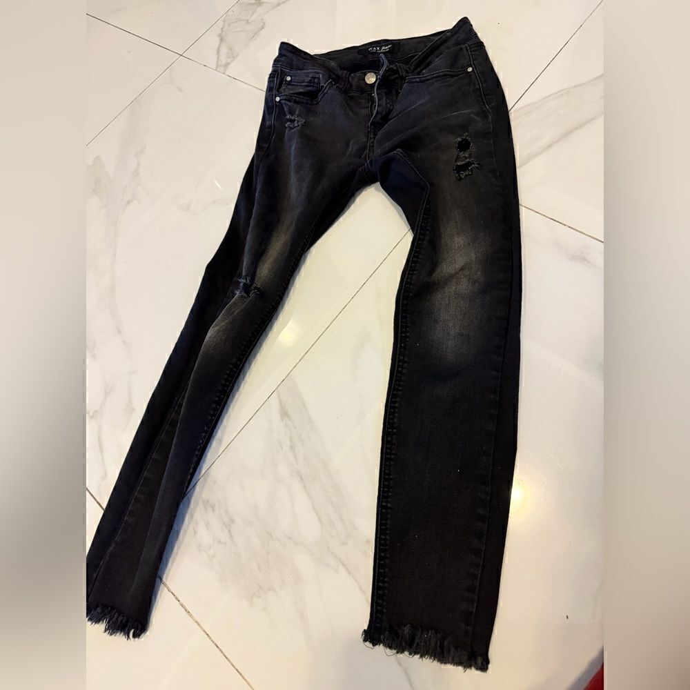 Wax jeans black ripped jeans #5